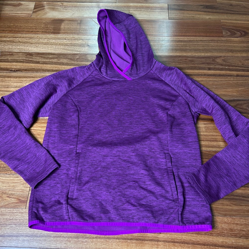 Columbia Purple Fleece Hoodie Activewear Thumb Hole Pullover‎ Women's Large